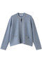 ブレードポイントケーブルニット クルーネックカーディガン エブール/ebure ライトブルー
