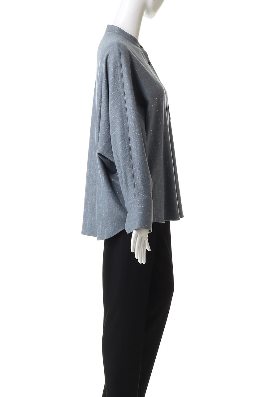 ebure(エブール)｜スパングルウールストライプ ドルマンスリーブシャツ