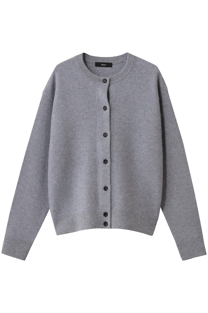 ebure ニュアンスニッティングカシミア ブルゾンカーディガン (トップグレー, 38) エブール ELLE SHOP