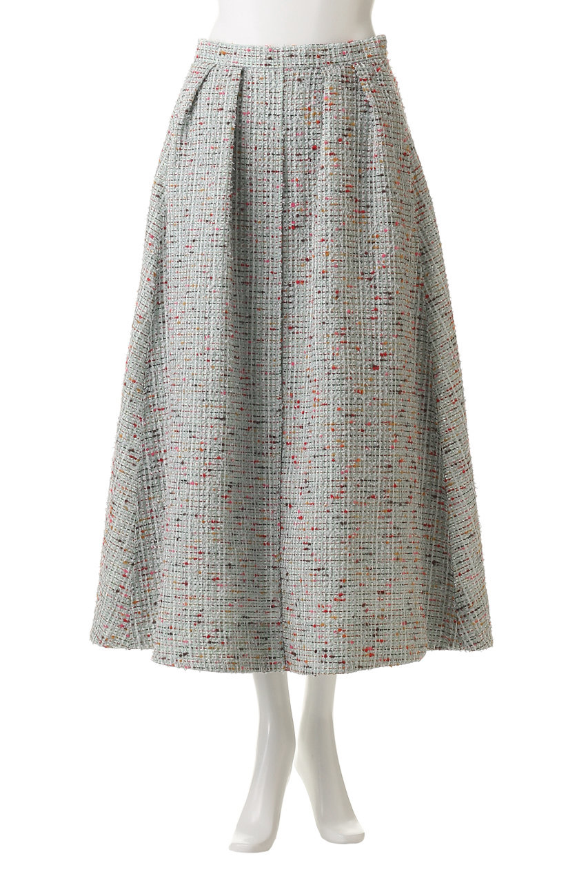 ebure(エブール)｜カラースラブシアー フレアスカート/ライトグリーン