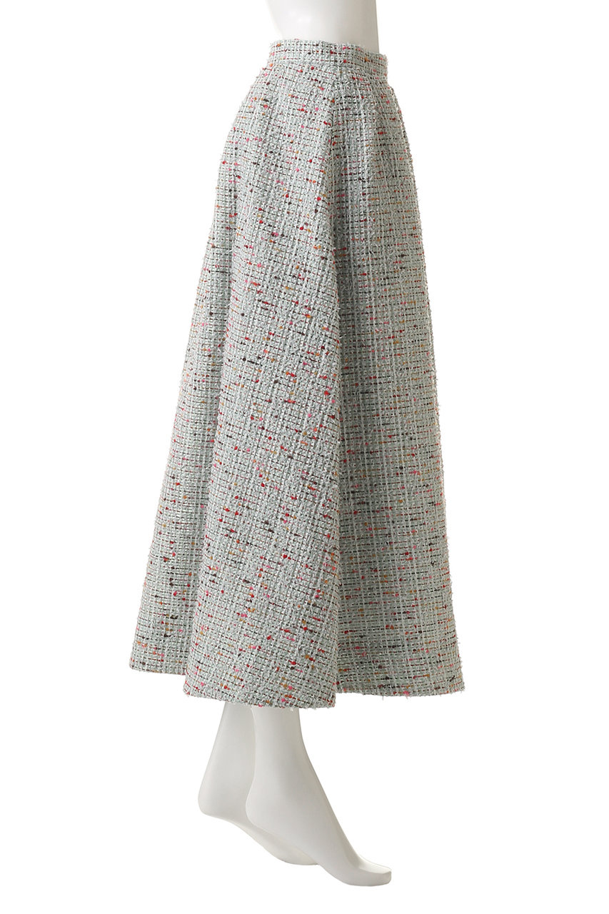 ebure(エブール)｜カラースラブシアー フレアスカート/ライトグリーン