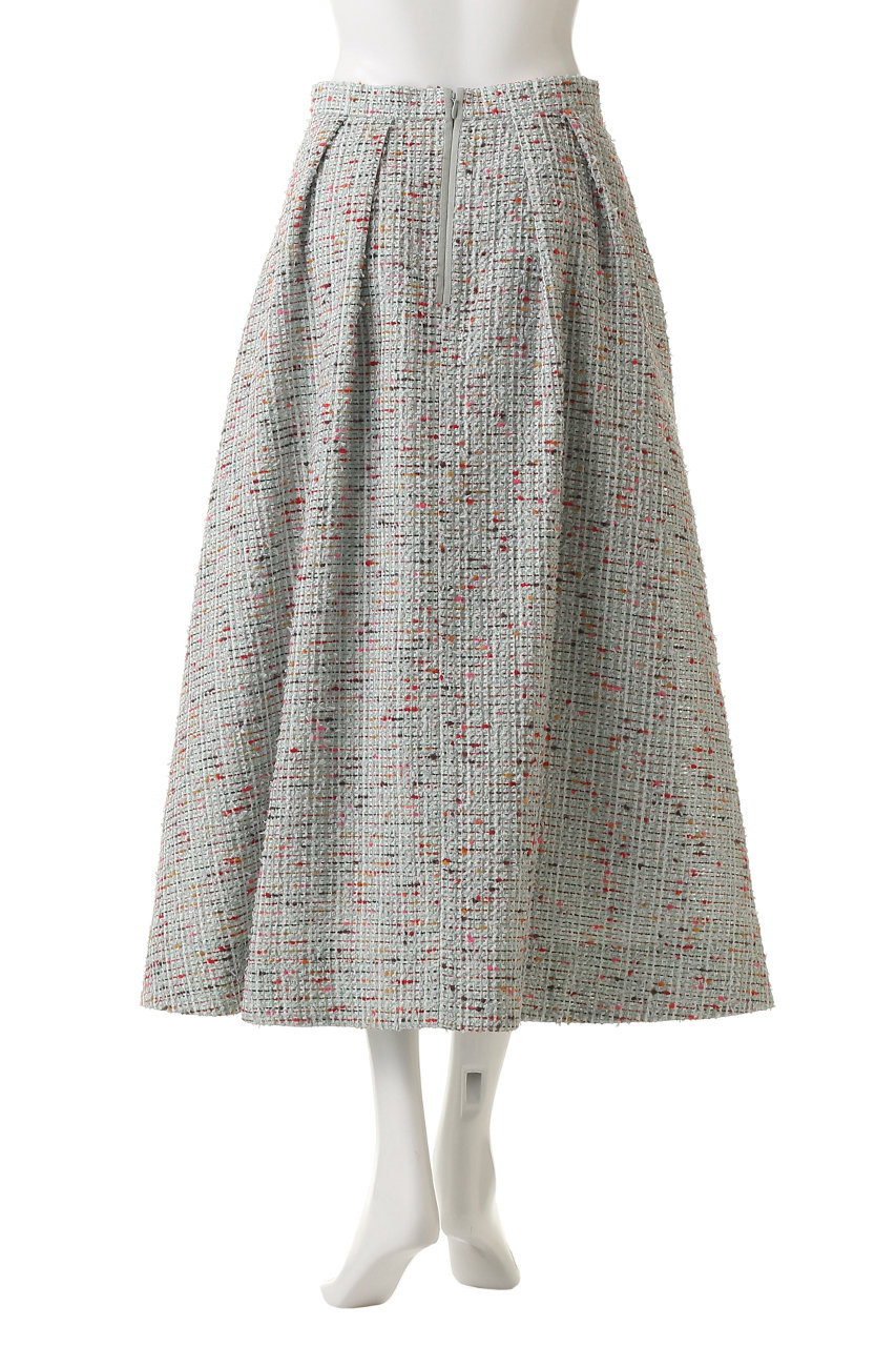 ebure(エブール)｜カラースラブシアー フレアスカート/ライトグリーン