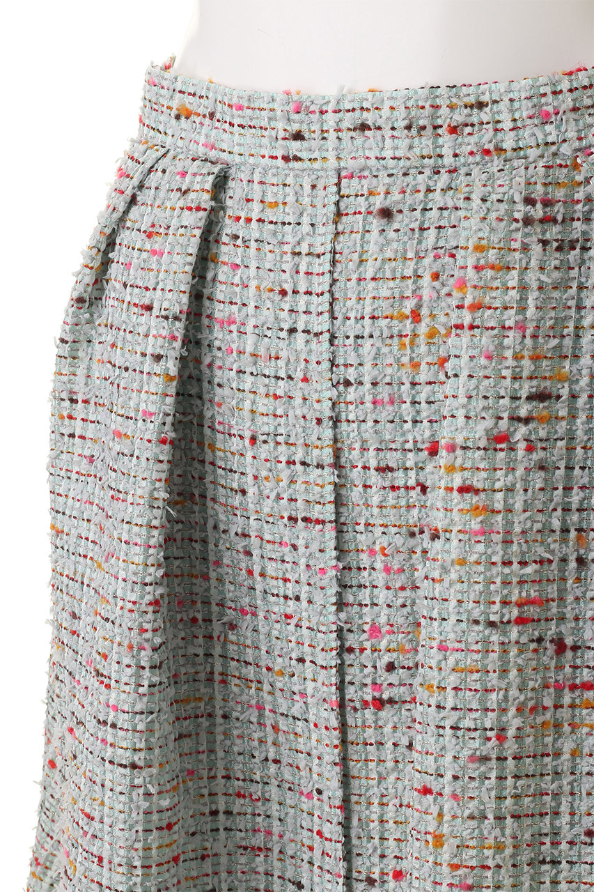 ebure(エブール)｜カラースラブシアー フレアスカート/ライトグリーン