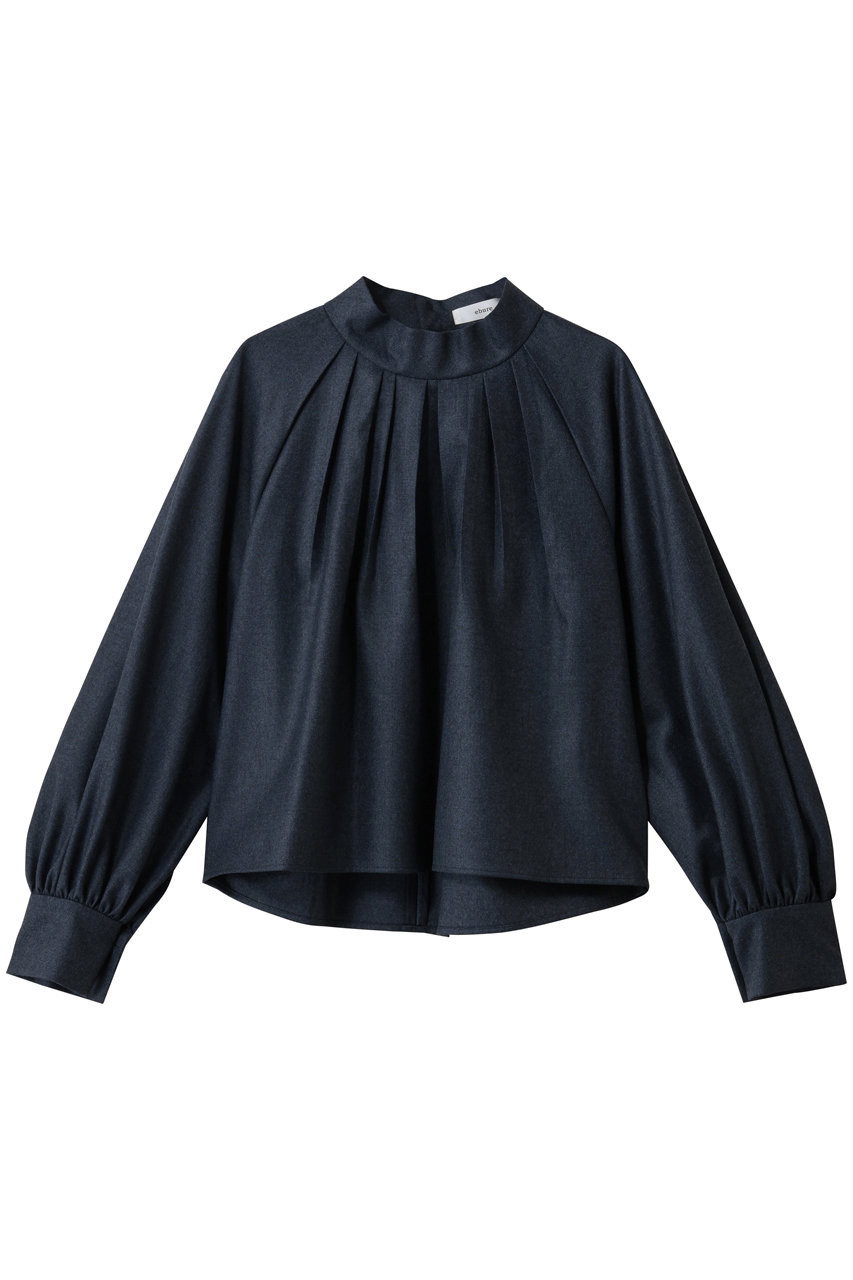 エブール/ebureのウールフラノ ハイネックプルオーバーブラウス(ネイビー/4210700696/25FWBL24)