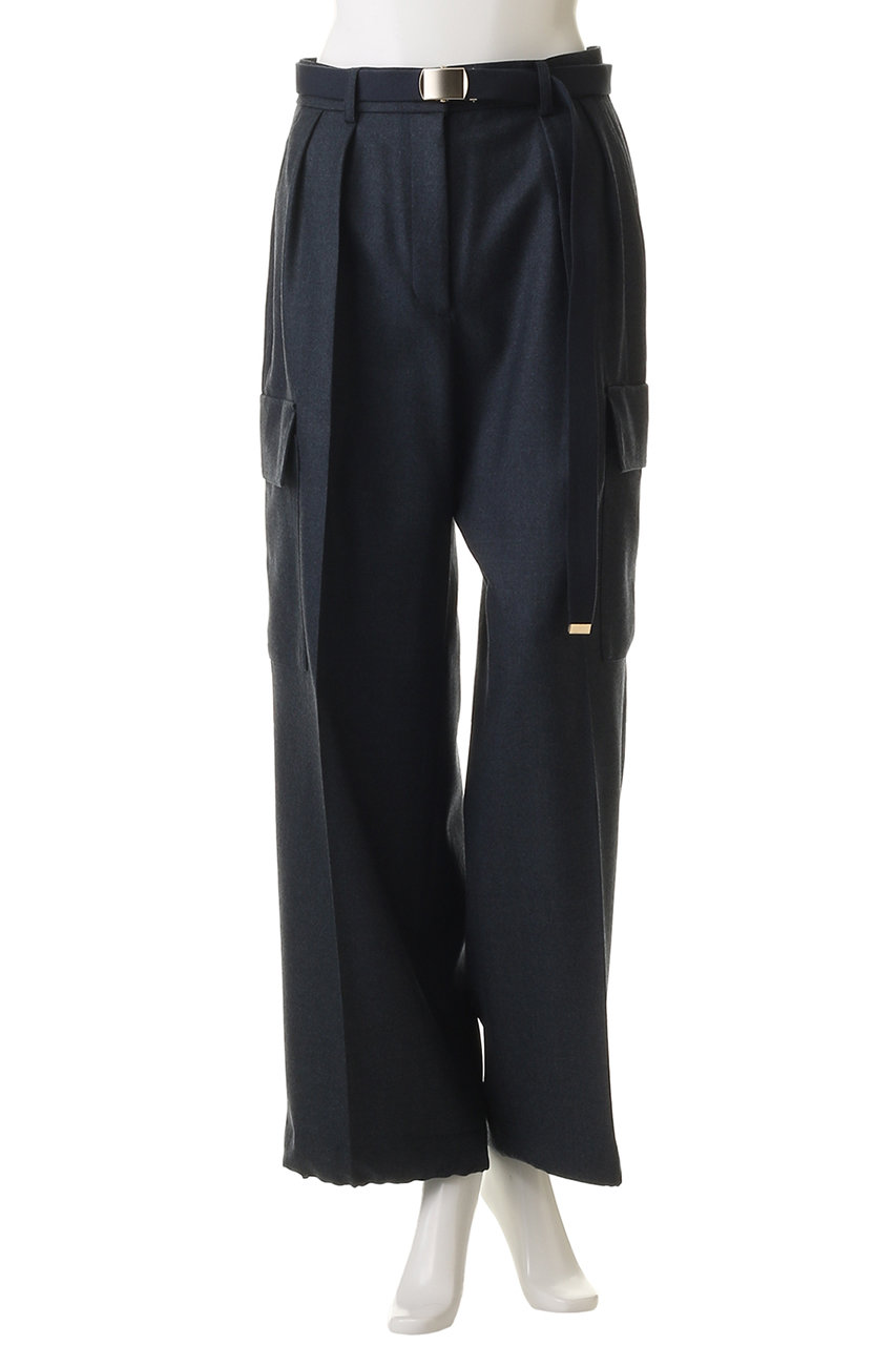 ebure(エブール)｜ウールフラノ カーゴディテールパンツ/ベージュ の