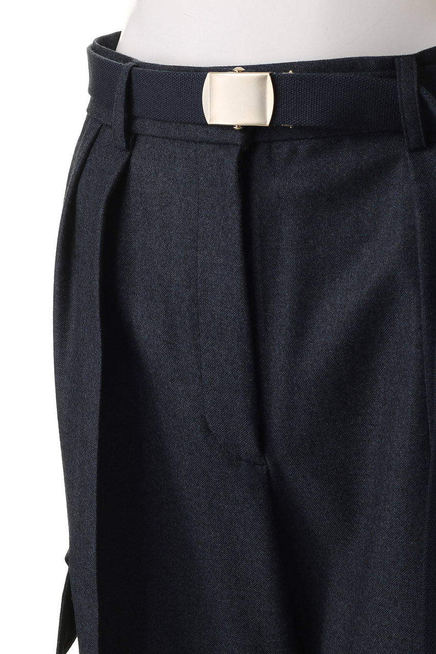 ebure(エブール)｜ウールフラノ カーゴディテールパンツ/ベージュ の