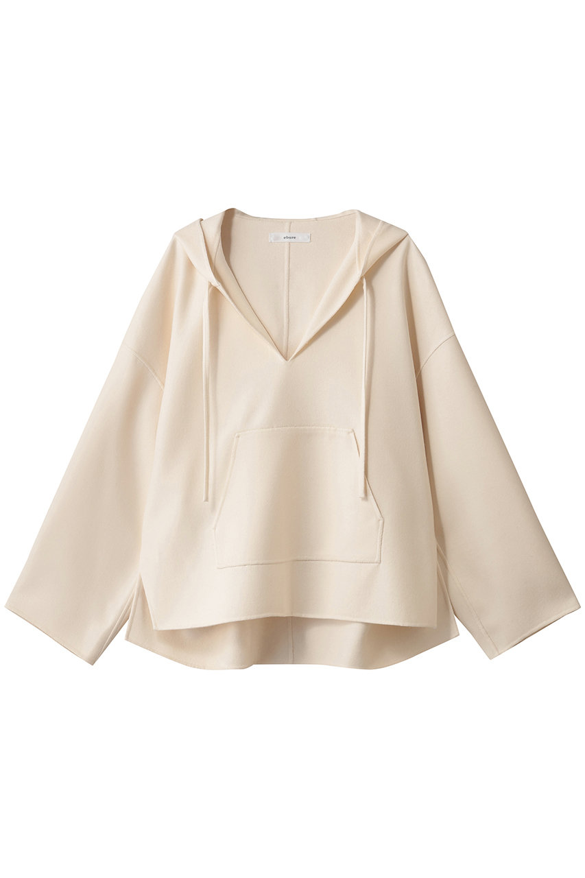 ebure ライトウールメルトン フーディー (アイボリー, 38) エブール ELLE SHOP