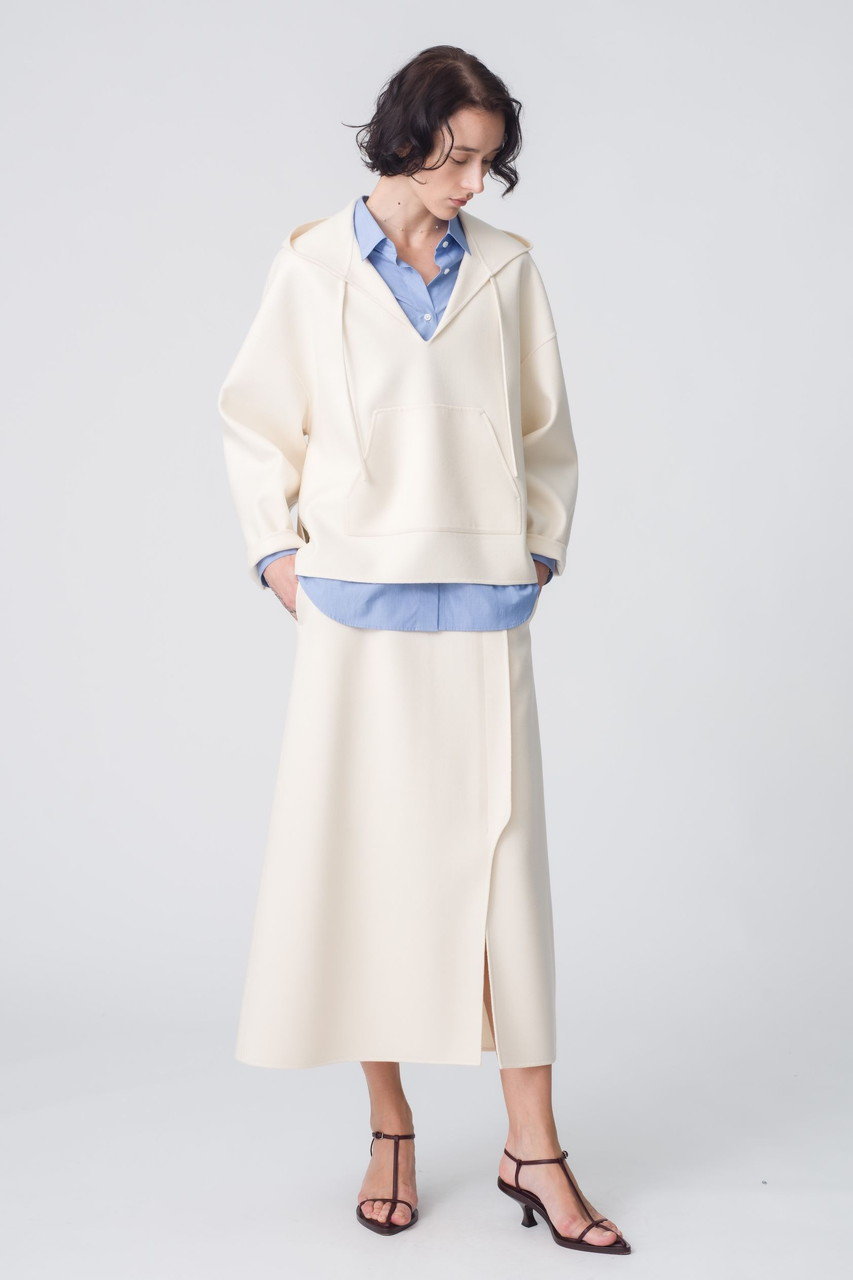 ebure(エブール)｜ライトウールメルトン フーディー/アイボリー の通販