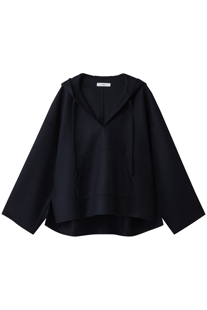 ebure ライトウールメルトン フーディー (ネイビー, 38) エブール ELLE SHOP