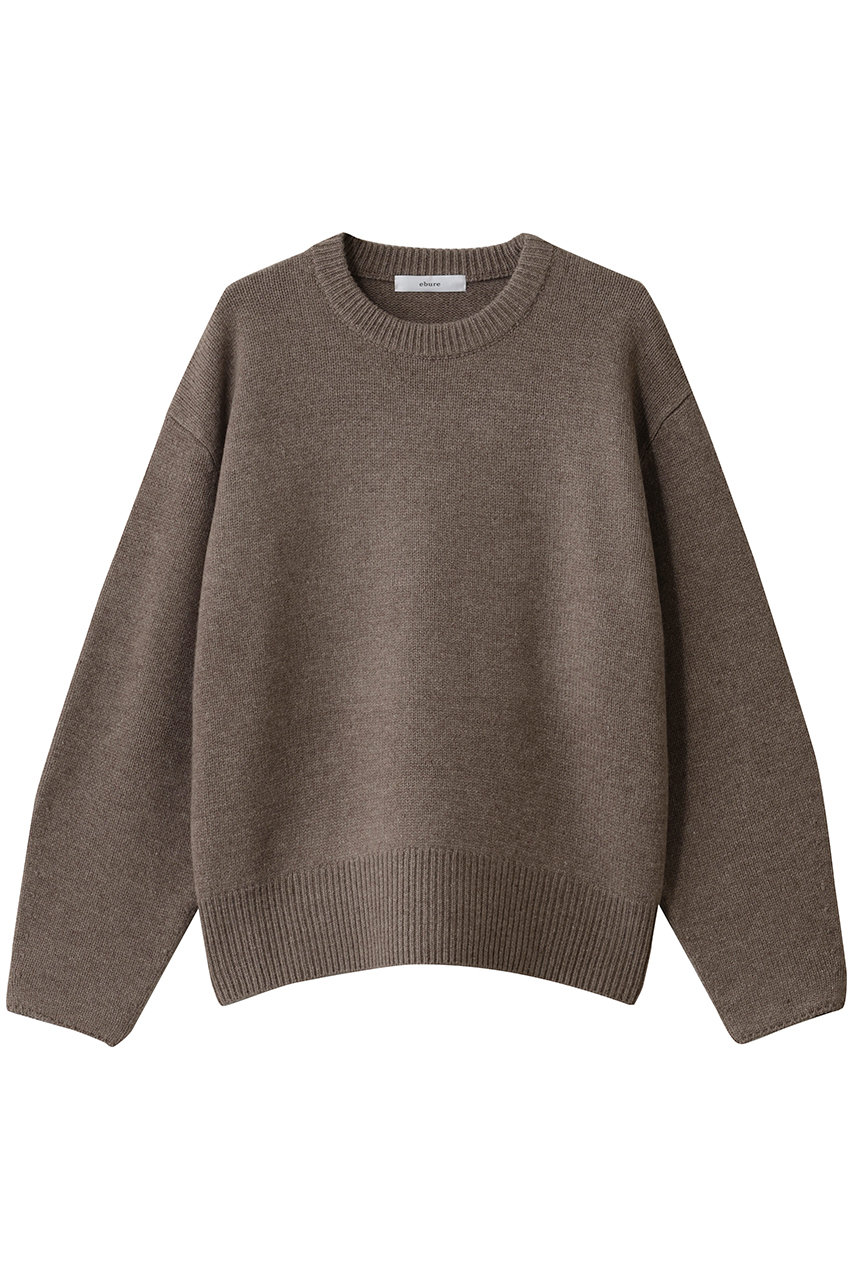 エブール/ebureのウールカシミアミドルゲージ クルーネックニットプルオーバー(ブラウン/4210800537/25FWKT26)