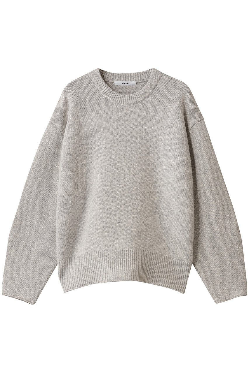 ウールカシミアミドルゲージ クルーネックニットプルオーバー