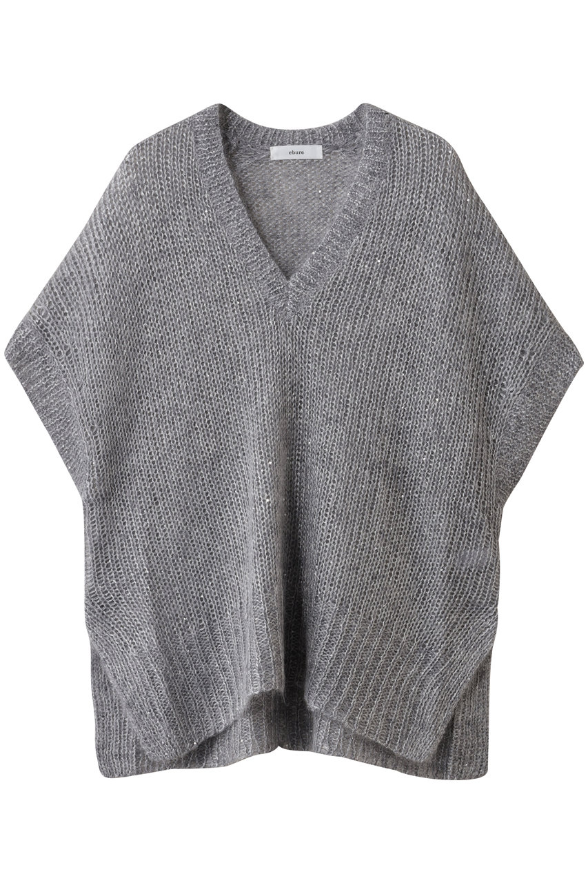 ebure(エブール)｜モヘアスパンコール ニットベスト/シルバー の通販