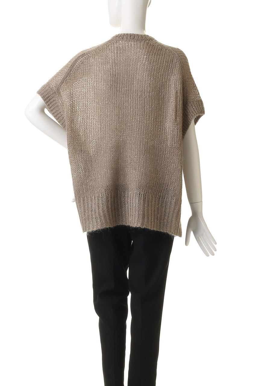 ebure(エブール)｜モヘアスパンコール ニットベスト/シルバー の通販