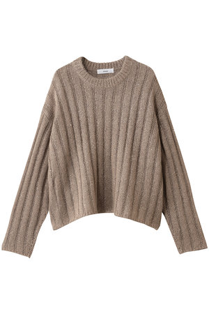 エブール/ebureのモヘアスパンコール クルーネックリブニットプルオーバー