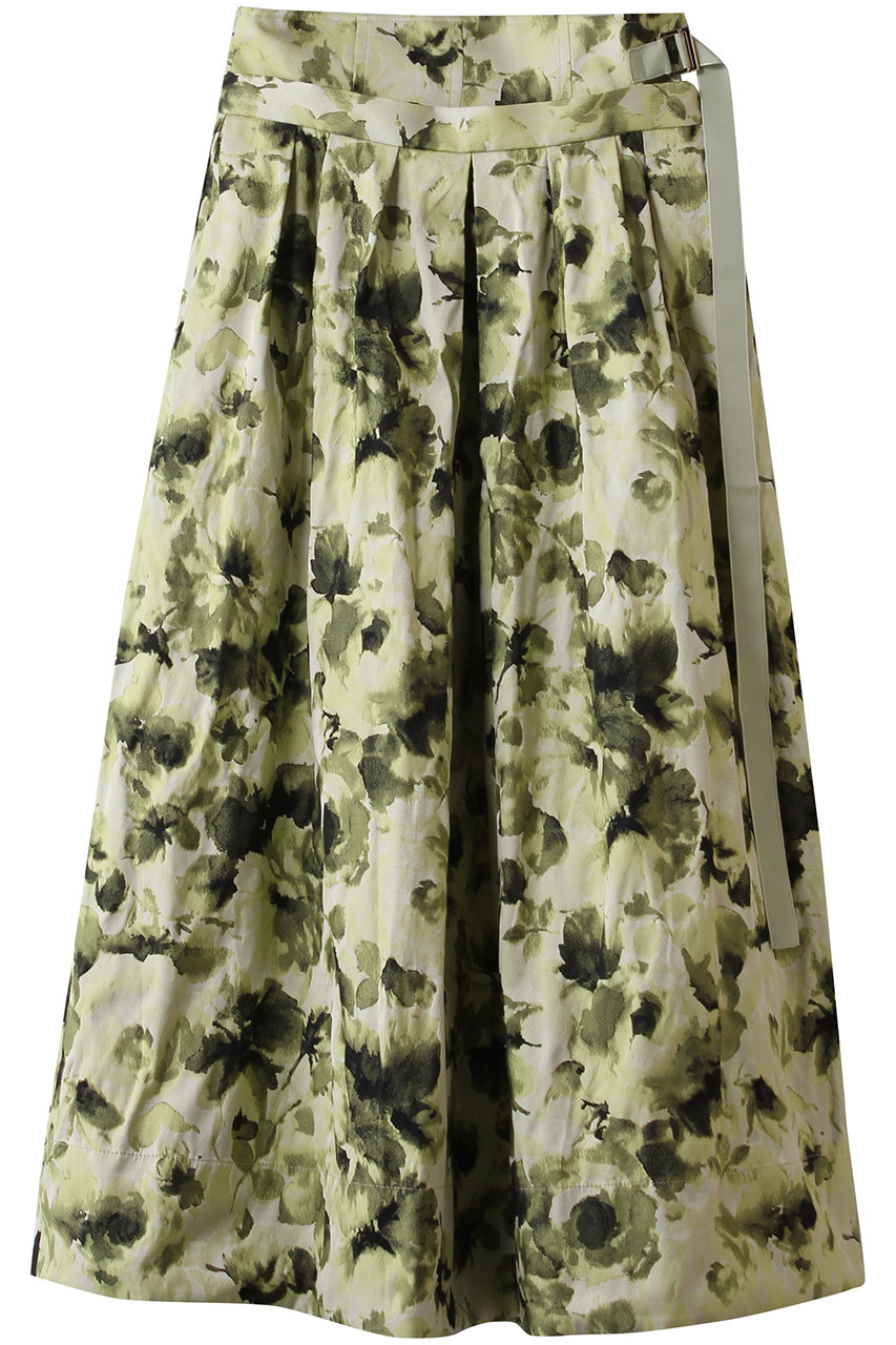 エブール/ebureのフラワータフタ ベルテッドスカート(イエロー/4310500205/26SSSK03)