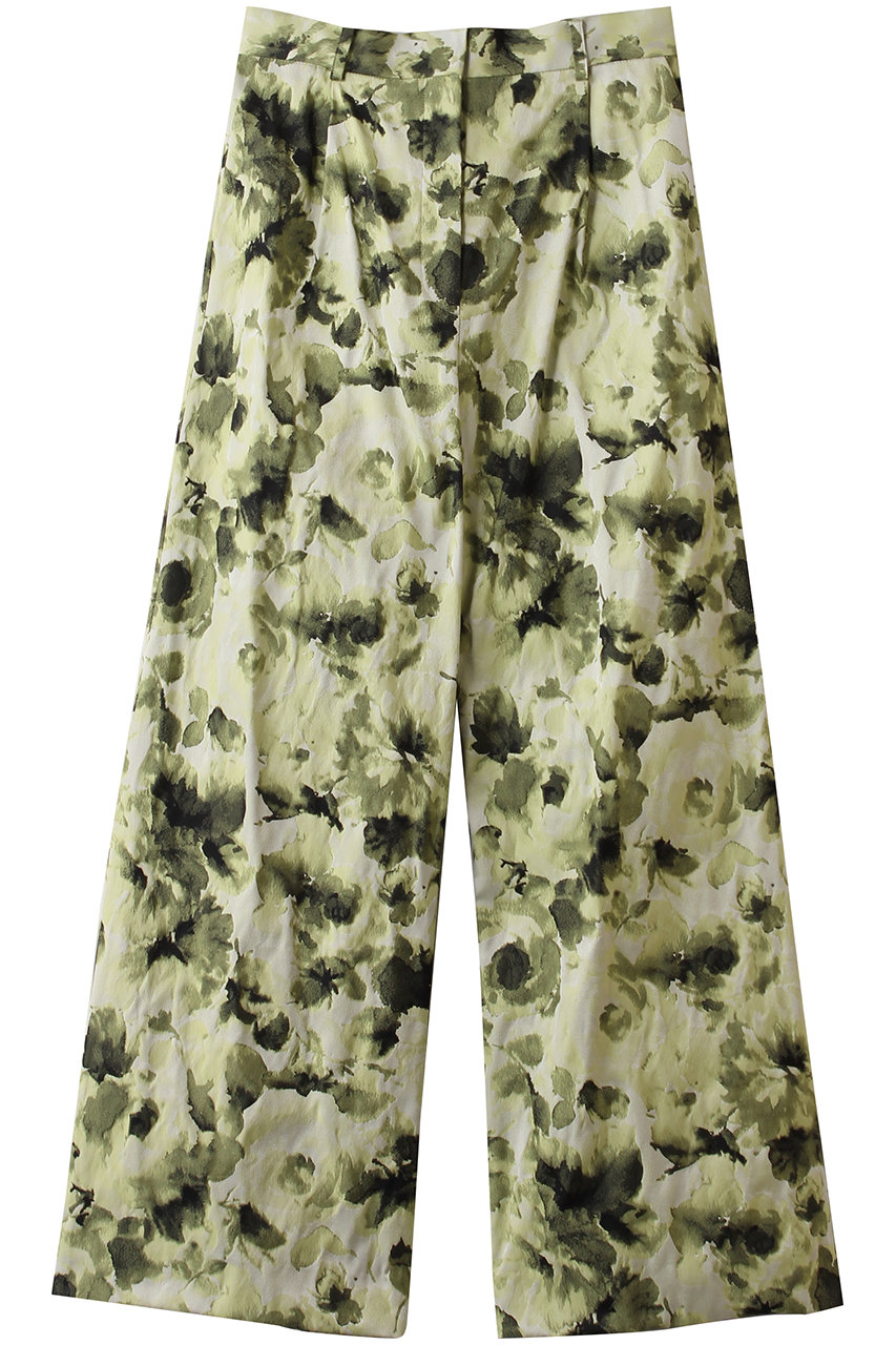 フラワータフタ ワイドパンツ