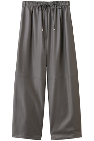 エブール/ebureのソフトレザー ドロストワイドパンツ(110600/110601)