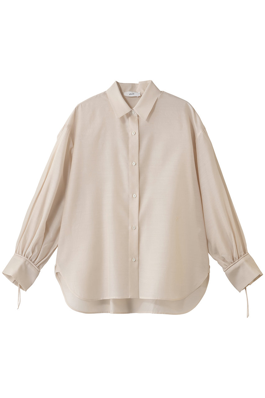 エブール/ebureのライトウールシルク パフスリーブシャツ(ライトベージュ/4310700235/26SSBL01)