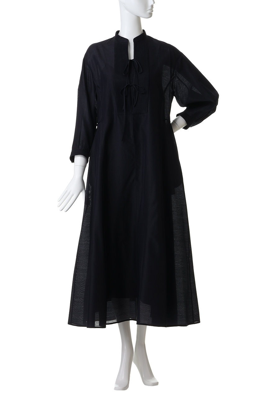 ebure(エブール)｜ライトウールシルク バンドカラーワンピース/ライト