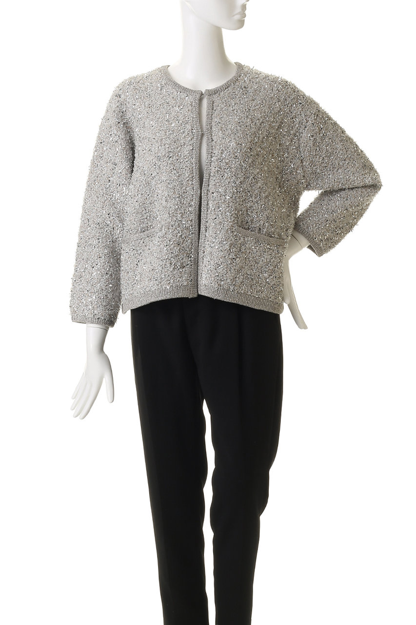 ebure エブール　ブライトヤーンジャカードニットカーディガン　26春夏　新品 ebure(エブール)｜ブライトヤーンジャカード クルーネックニット