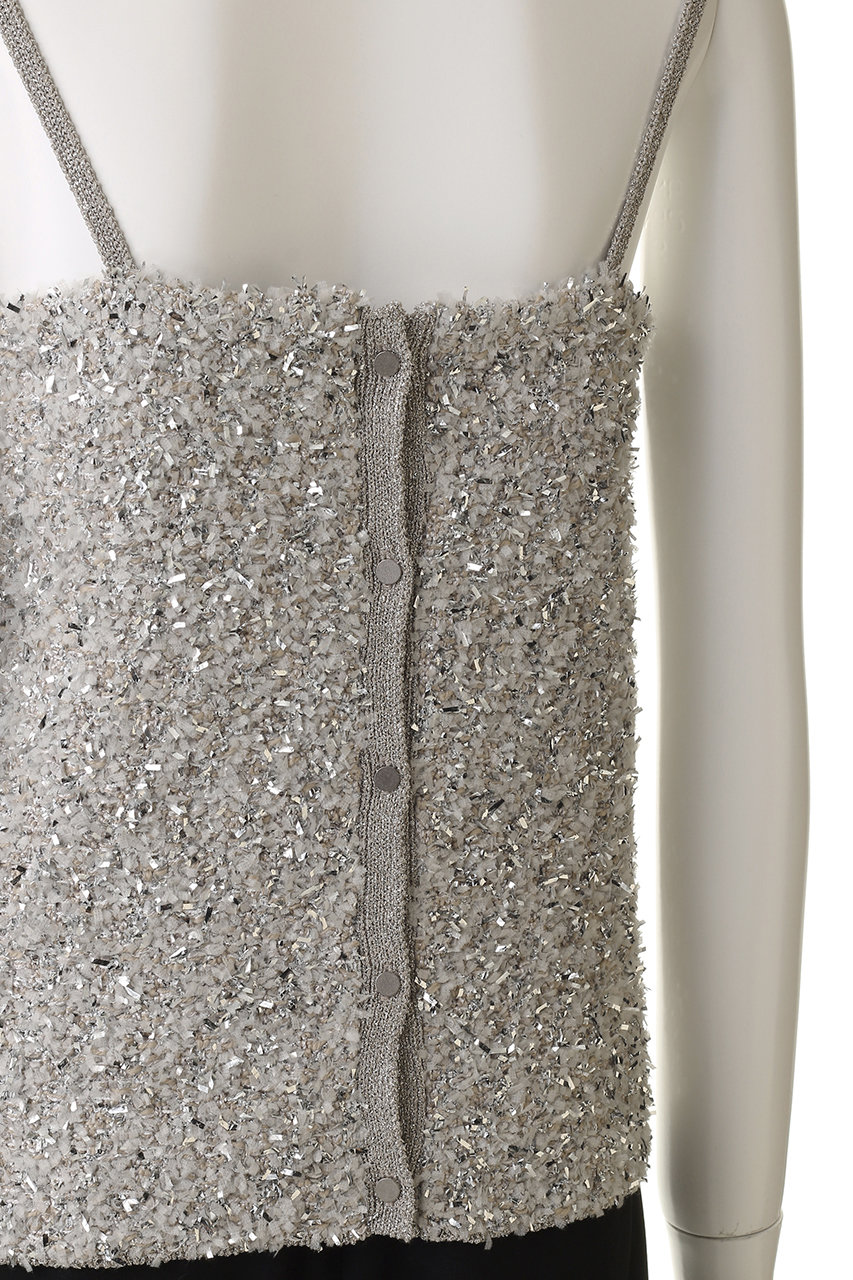 ebure(エブール)｜ブライトヤーンジャカード ニットビスチェ/グレー の