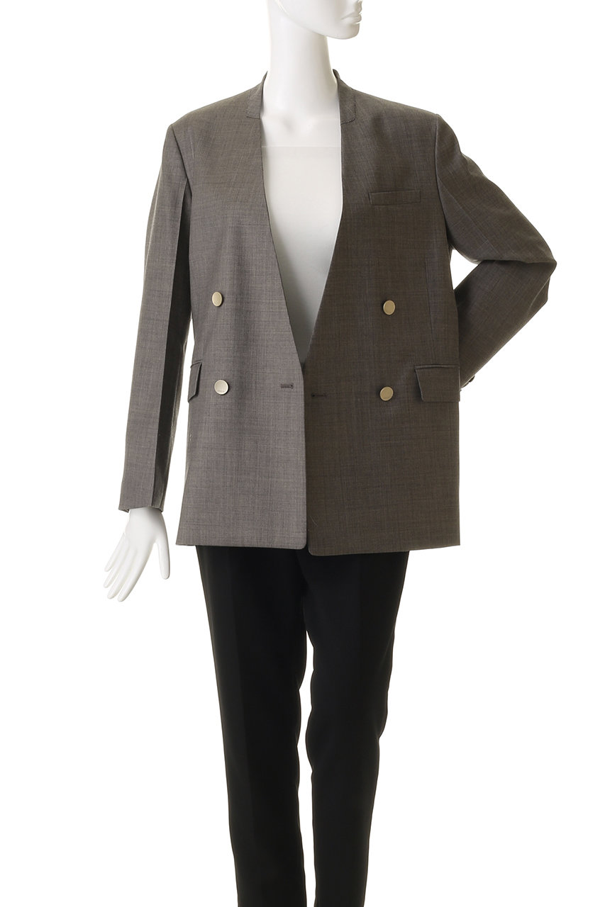 ebure(エブール)｜ドライシャンブレー ダブルブレストノーカラー