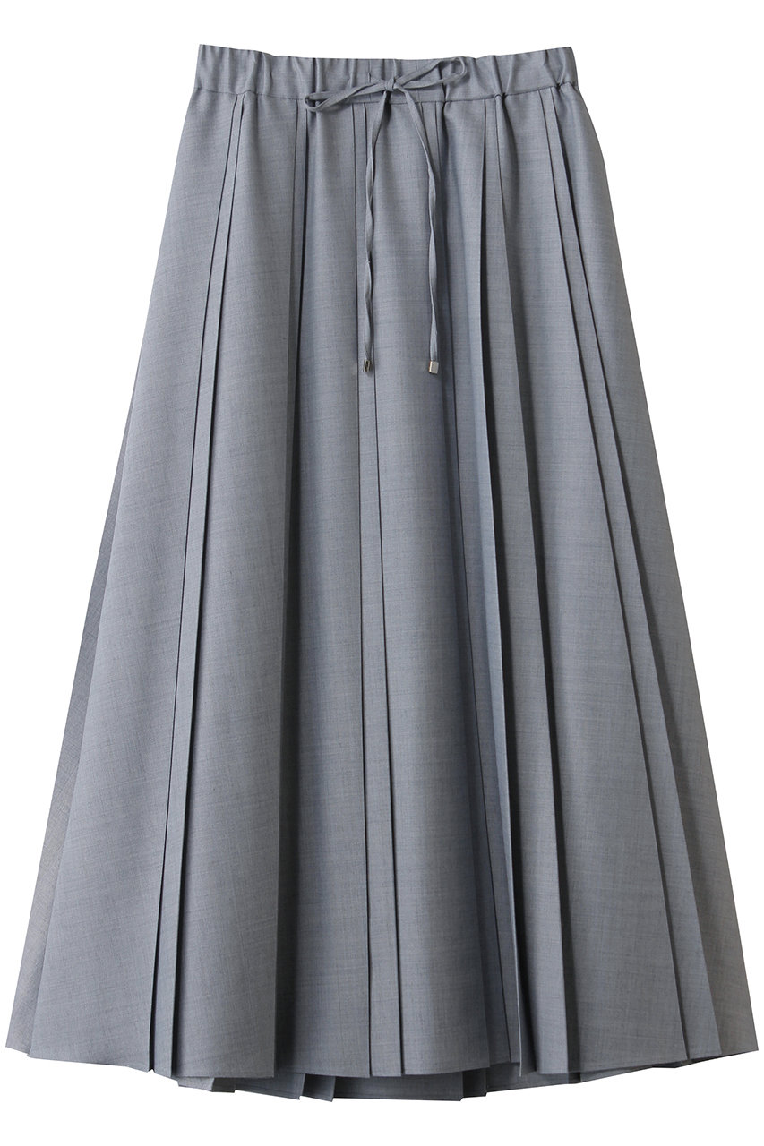 エブール/ebureのドライシャンブレー ランダムプリーツスカート(ライトブルー/4310500135/26SSSK06)