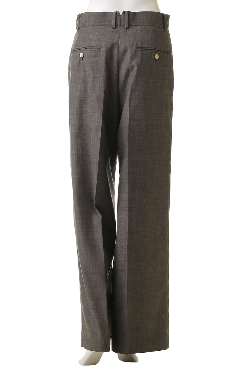 ebure(エブール)｜ドライシャンブレー タックパンツ/ライトブラウン の