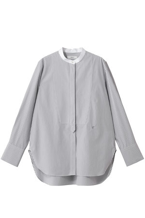 エブール/ebureのエッセンシャルコットン クレリックバンドカラーシャツ(110400/110403)