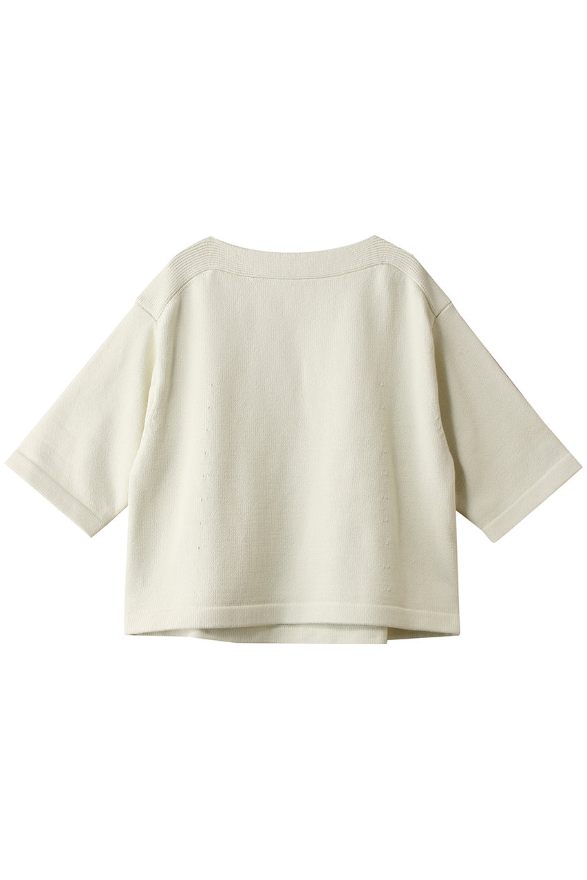 エブール/ebureの【1/16 0:00販売開始】コットンナイロンミドルゲージニット ボートネックプルオーバー(ライトイエロー/4310800126/26SSKT09)