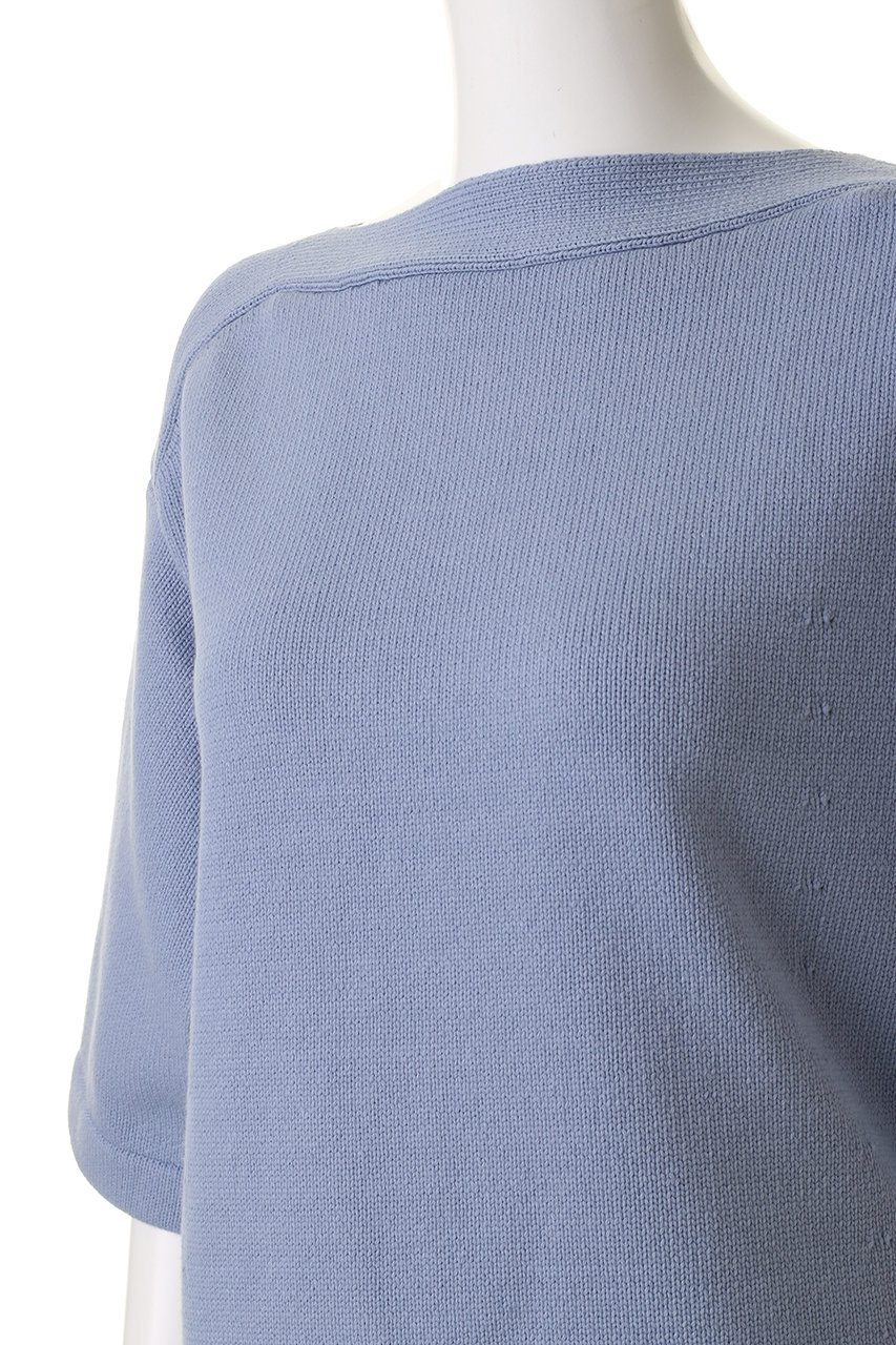 ebure(エブール)｜コットンナイロンミドルゲージニット ボートネック