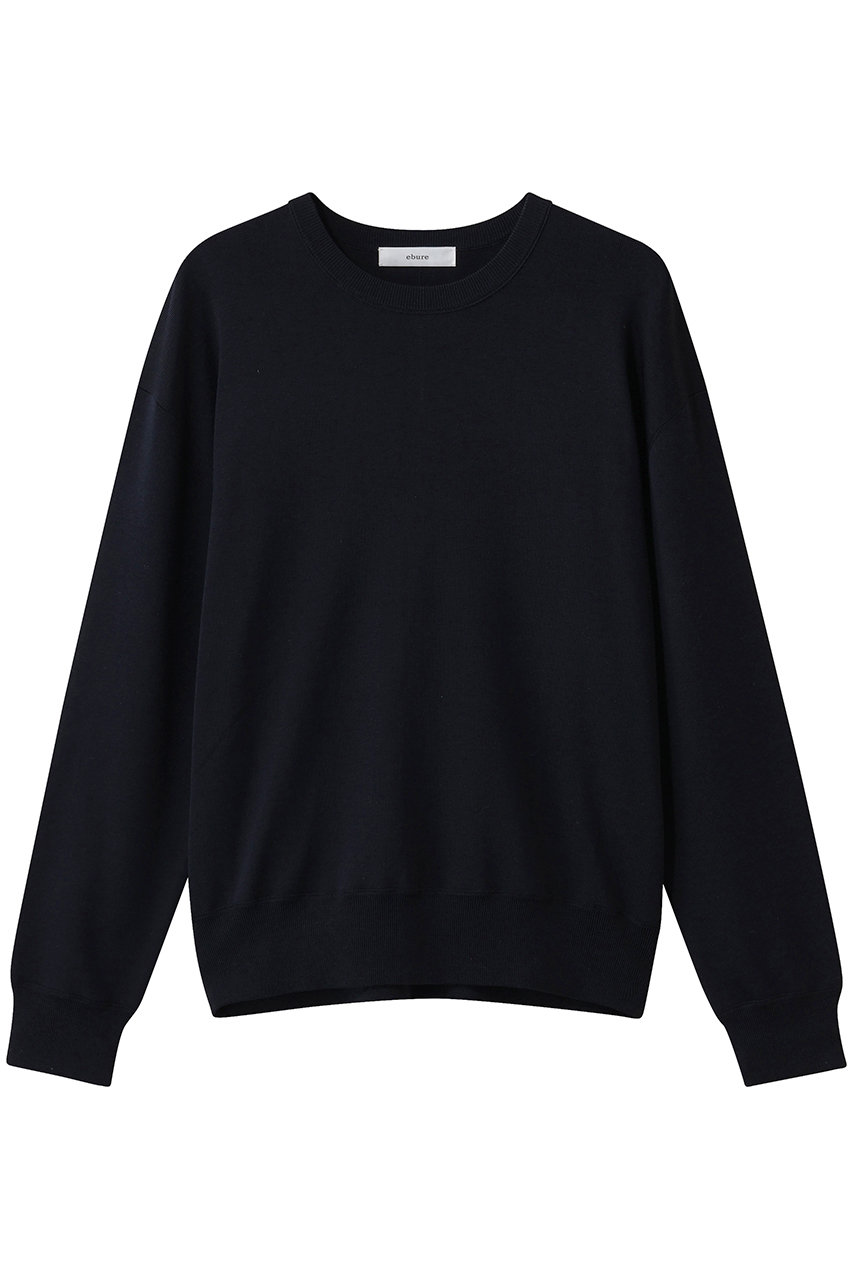 エブール/ebureの【1/16 0:00販売開始】シルクコットンハイゲージ クルーネックニットプルオーバー(ネイビー/4310800105/26SSKT07)