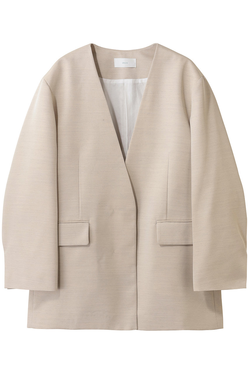 エブール/ebureの【店舗限定】スラブラチネ ノーカラーオーバーサイズジャケット(ベージュ/4310400186/26SSJK01KK)