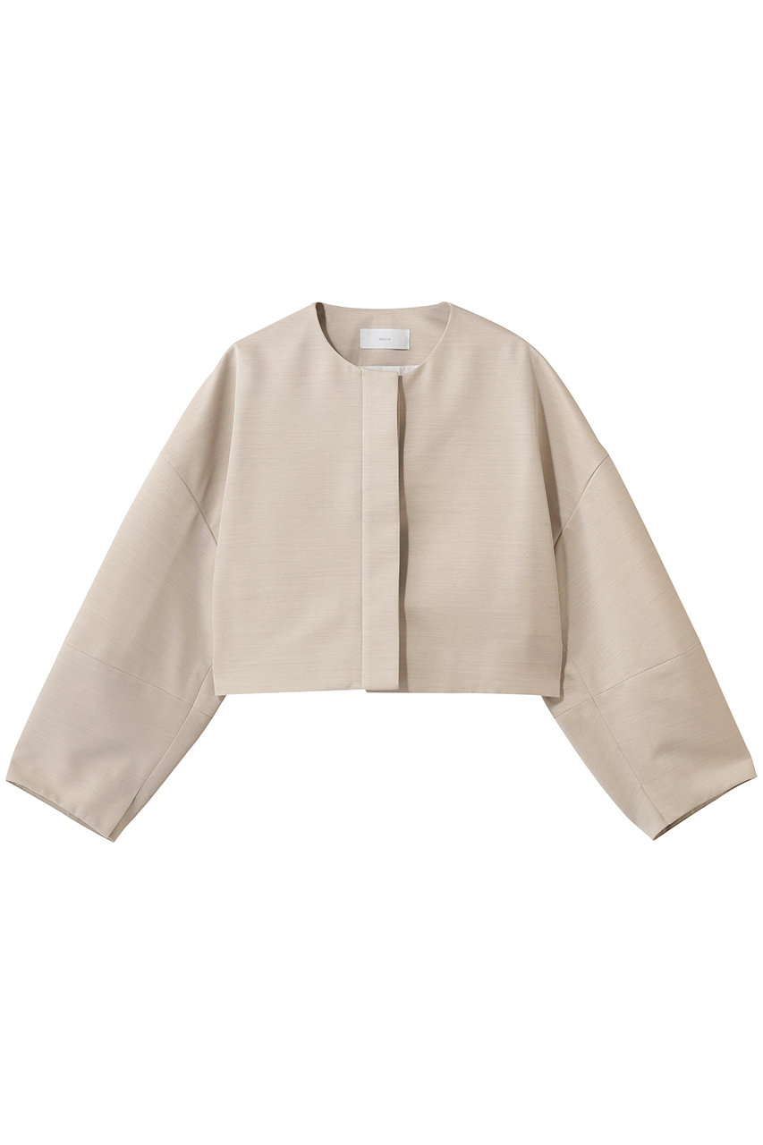 エブール/ebureの【店舗限定】スラブラチネ ノーカラーショートジャケット(ベージュ/4310400187/26SSJK02KK)