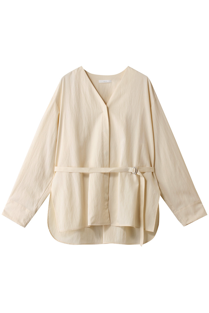 エブール/ebureの【店舗限定】リライムタイプライター ノーカラーブラウス(クリーム/4310700577/26SSBL01KK)