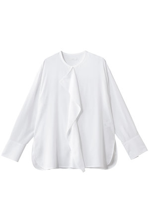 エブール/ebureの【店舗限定】ドレープポプリン ノーカラーブラウス(110400/110403)