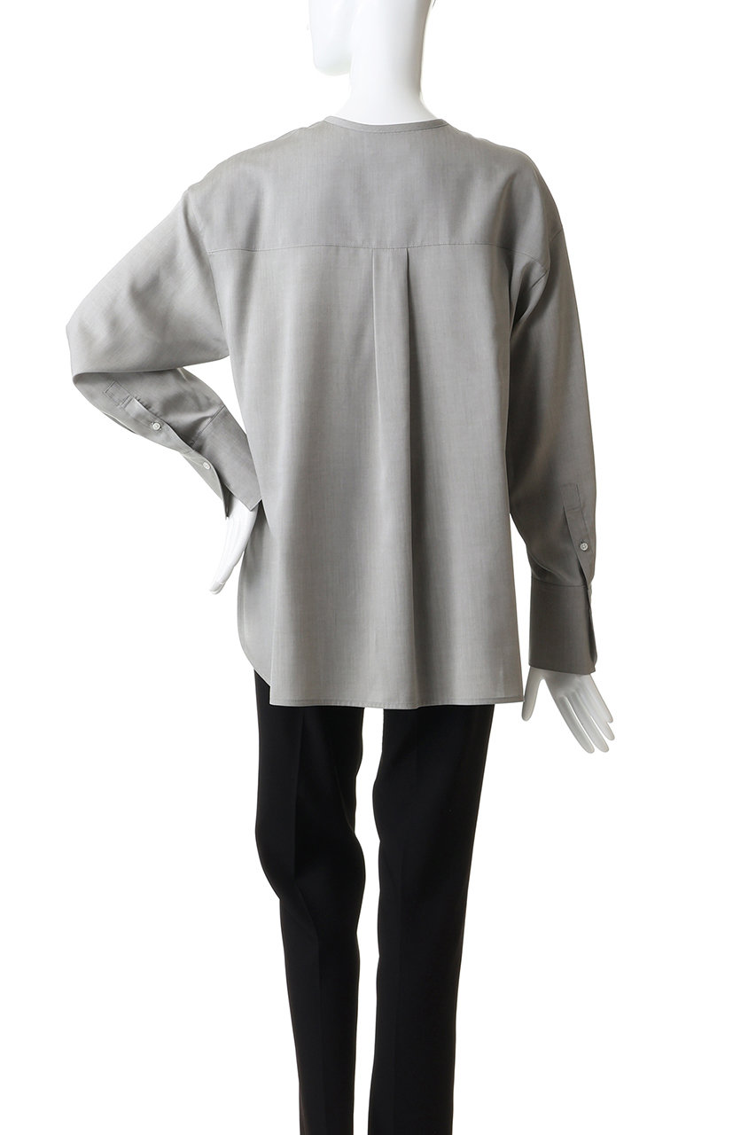 ebure(エブール)｜【店舗限定】ドレープポプリン ノーカラーブラウス