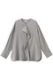 【店舗限定】ドレープポプリン ノーカラーブラウス エブール/ebure グレー