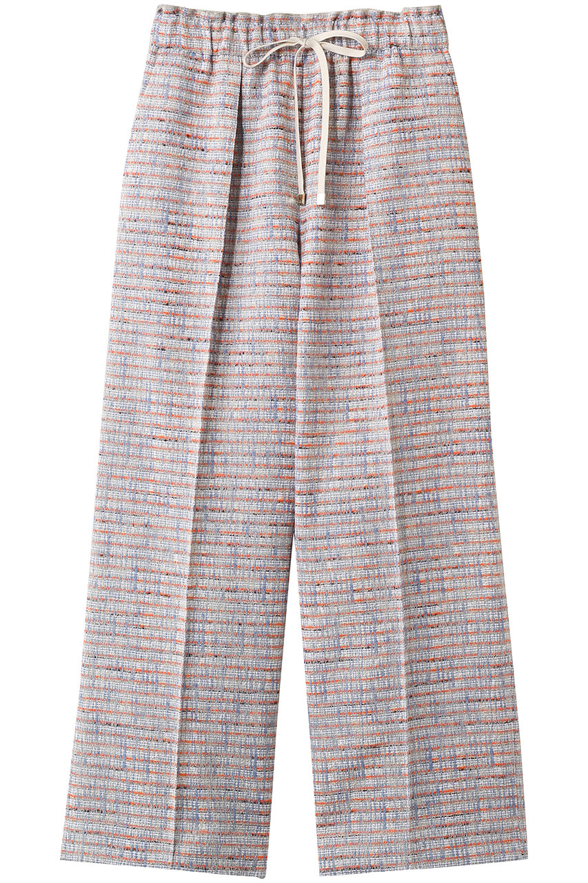 エブール/ebureの【2/13 0:00販売開始】ブルーネオンツイード イージーワイドパンツ(ライトブルー/4310600496/26SSPT06)