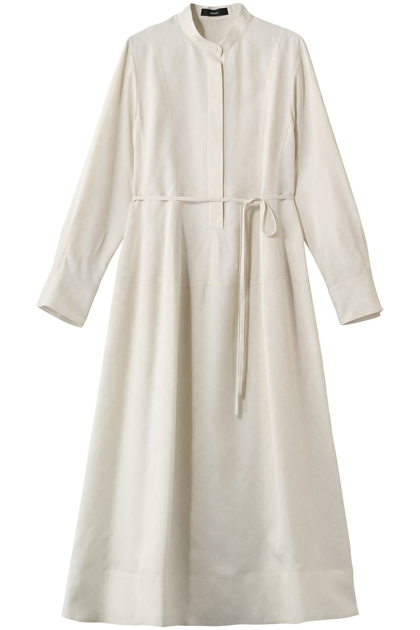 エブール/ebureの【2/13 0:00販売開始】フラワービスジャカード バンドカラーワンピース(アイボリー/4310300210/26SSOP05)