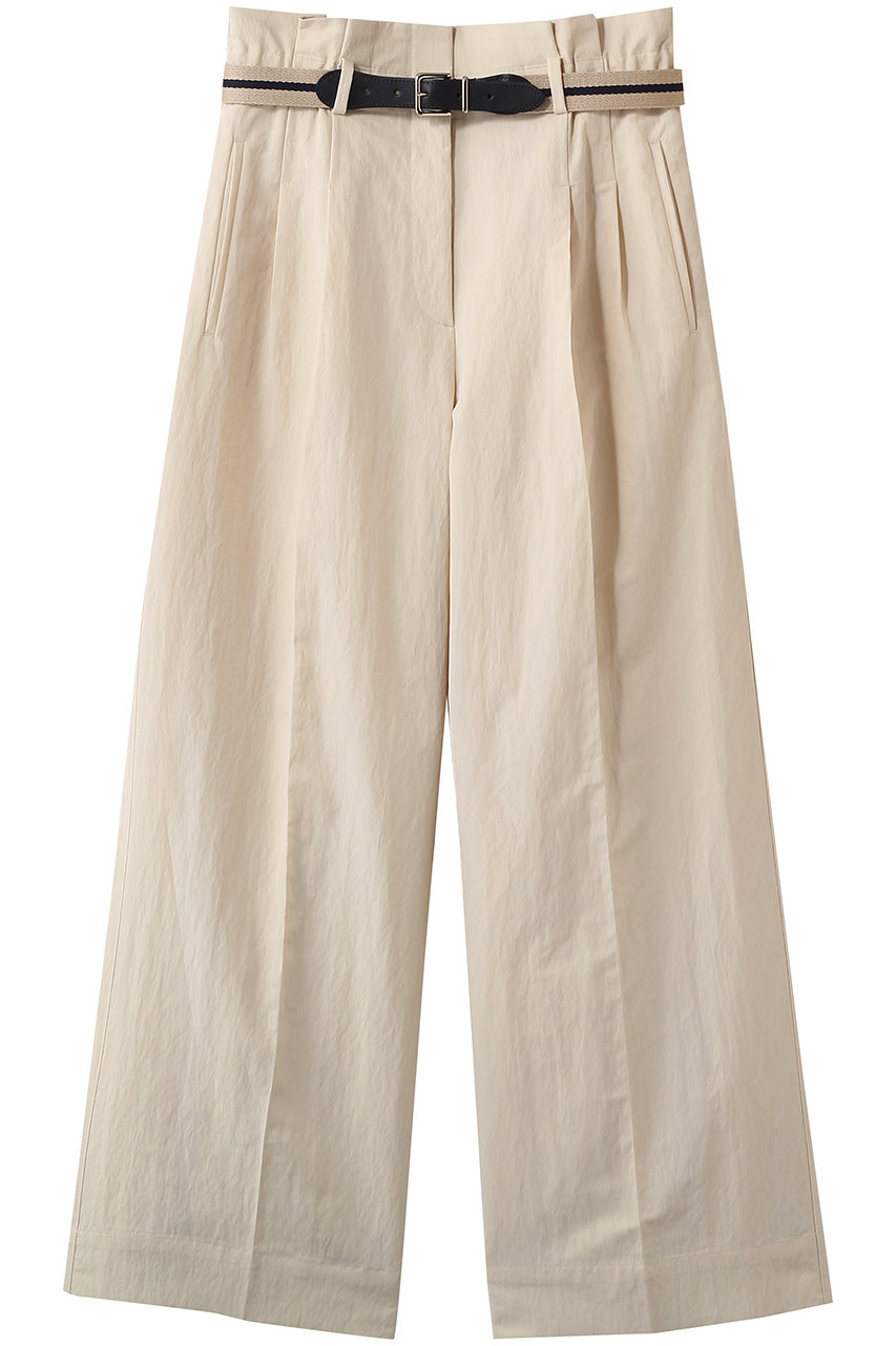 エブール/ebureの【2/13 0:00販売開始】ライトシュリンクコットン ベルト付イージーワイドパンツ(ライトベージュ/4310600583/26SSPT07)