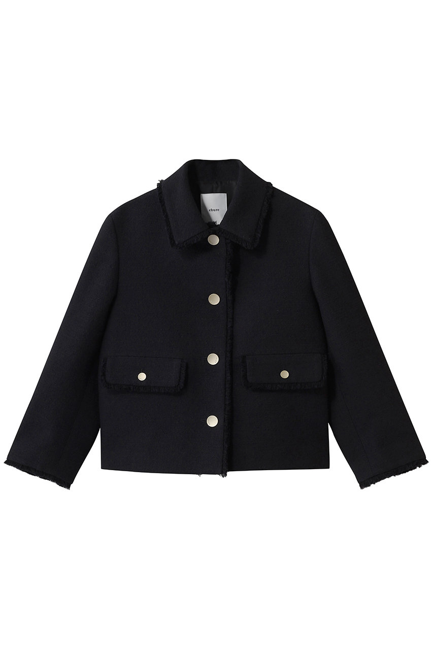 エブール/ebureの【2/13 0:00販売開始】ブークレツイード コンパクトジャケット(ネイビー/4310400155/26SSJK08)