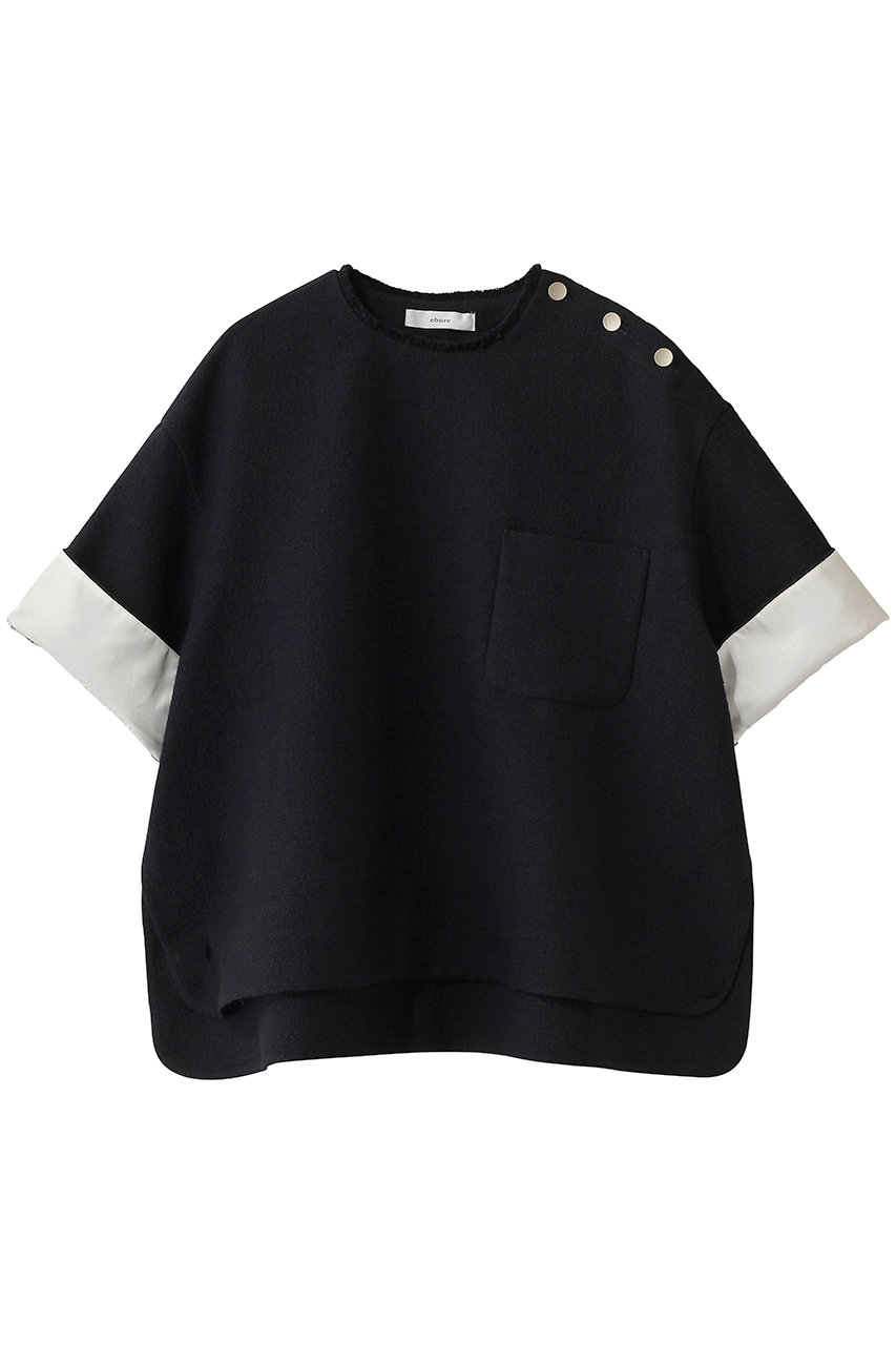 エブール/ebureの【2/13 0:00販売開始】ブークレツイード Tブラウス(ネイビー/4310700554/26SSBL09)