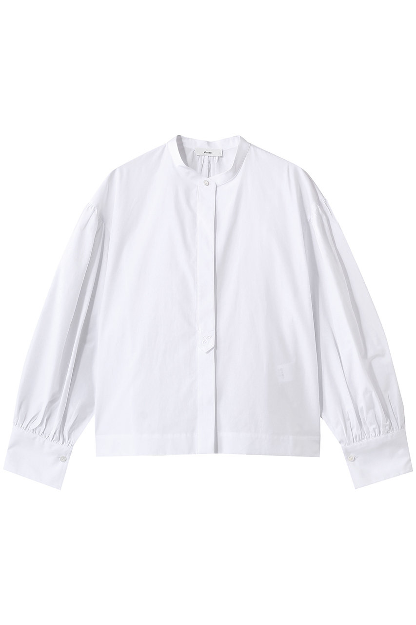 エブール/ebureの【2/13 0:00販売開始】ジェームスコットン バンドカラー長袖シャツ(ホワイト/4310700582/26SSBL07)