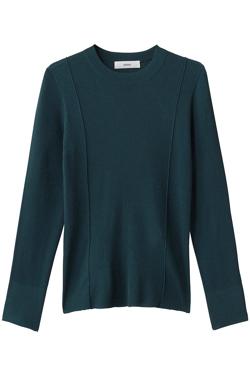 エブール/ebureの【2/13 0:00販売開始】ハイゲージファインリブ クルーネックニットプルオーバー(ダークグリーン/4310800208/26SSKT15)