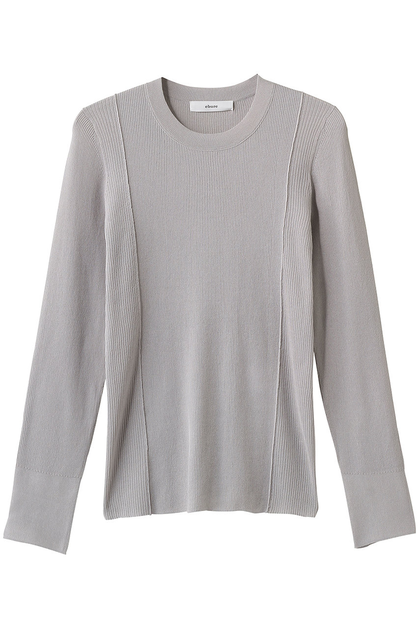 エブール/ebureの【2/13 0:00販売開始】ハイゲージファインリブ クルーネックニットプルオーバー(ライトグレー/4310800208/26SSKT15)
