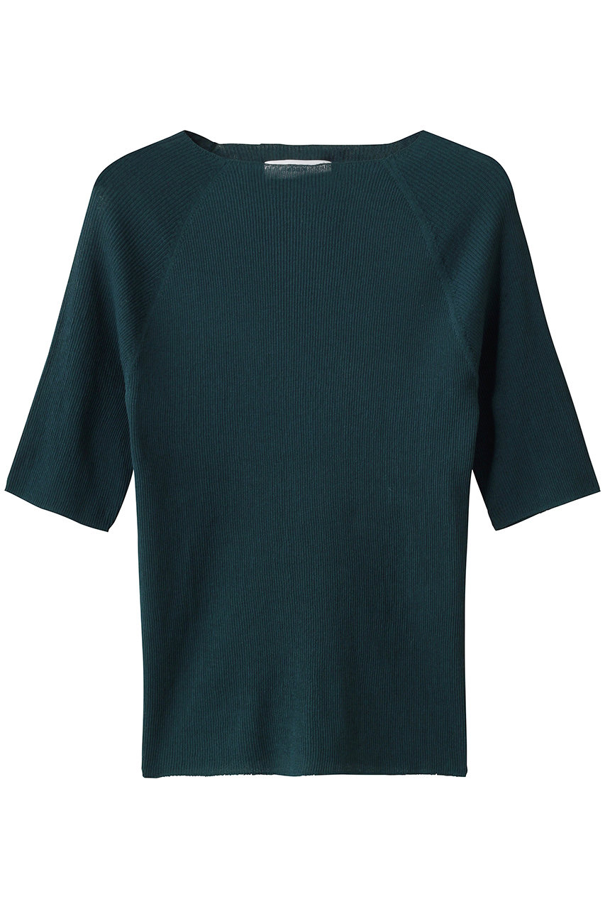 エブール/ebureの【2/13 0:00販売開始】ハイゲージファインリブ 5分袖ニットプルオーバー(ダークグリーン/4310800209/26SSKT16)