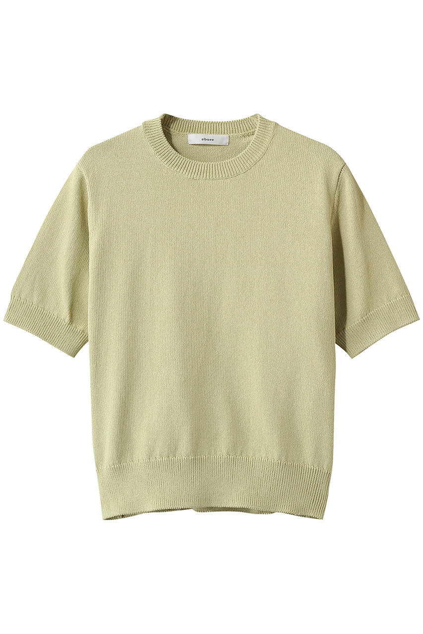 エブール/ebureの【2/13 0:00販売開始】ソフトコットンコード ハーフスリーブニットプルオーバー(イエロー/4310800234/26SSKT13)