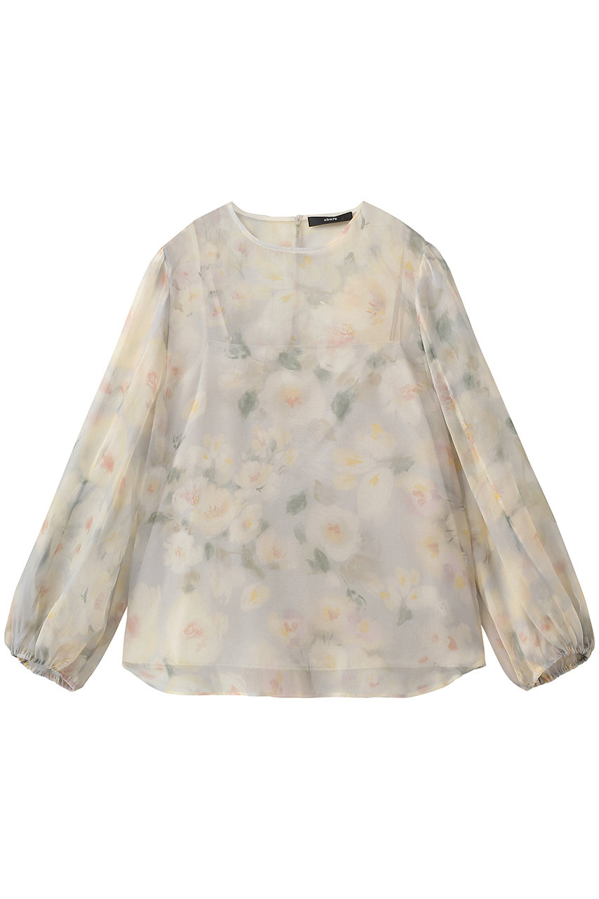 エブール/ebureの【3/6 0:00販売開始】フラワープリントオーガンジー プルオーバーブラウス(アイボリー/4310700571/26SSBL14)