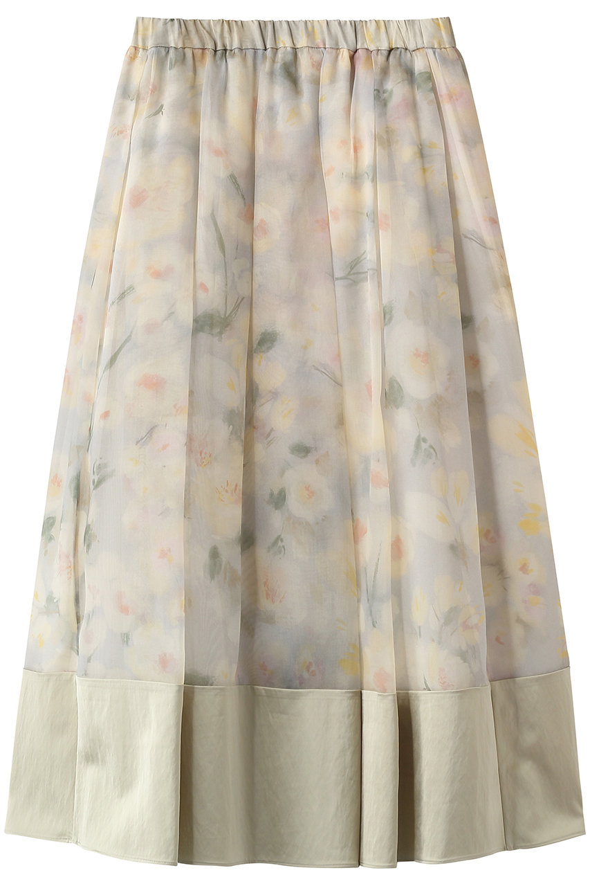 エブール/ebureの【3/6 0:00販売開始】フラワープリントオーガンジー イージーギャザースカート(アイボリー/4310500219/26SSSK13)